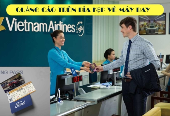  Quảng Cáo Trong Phòng Chờ &Trên Phong Bì Vé Máy Bay Vietnam Airlines